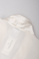 Recess Los Angeles Vintage Chanel Cream Shawl Collar Silk Blouse