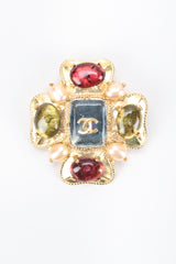 Vintage Chanel Gripoix Clover Maltese Cross CC Logo Brooch at Recess Los Angeles