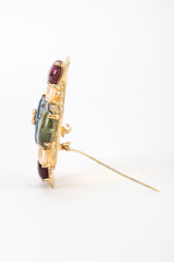 Vintage Chanel Gripoix Clover Maltese Cross CC Logo Brooch at Recess Los Angeles