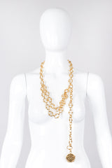 Vintage Chanel CC Medallion Ball Link Gold Chain Belt Recess Los Angeles LA