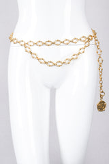 Vintage Chanel CC Medallion Ball Link Gold Chain Belt Recess Los Angeles LA