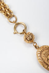 Recess Los Angeles Vintage Chanel Gold Horse Medallion Layering Pendant Necklace