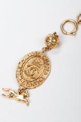Recess Los Angeles Vintage Chanel Gold Horse Medallion Layering Pendant Necklace