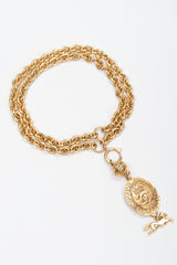 Recess Los Angeles Vintage Chanel Gold Horse Medallion Layering Pendant Necklace