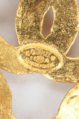 Vintage Chanel Gold oval signature stamp cartouche