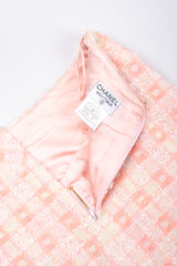 Recess Los Angeles Vintage 90s Chanel Pastel Pink Sparkle Tweed Jacket & Skirt Suit Set