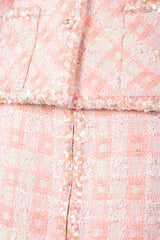 Recess Los Angeles Vintage 90s Chanel Pastel Pink Sparkle Tweed Jacket & Skirt Suit Set