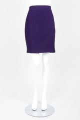 Vintage Chanel Zipper Hardware Bouclé Skirt on Mannequin front at Recess