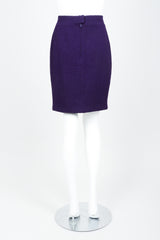 Vintage Chanel Zipper Hardware Bouclé Skirt on Mannequin back at Recess
