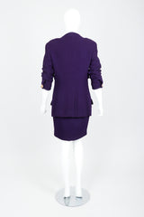 Vintage Chanel Zipper Hardware Bouclé Jacket & Skirt Set on Mannequin Back at Recess