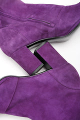 Recess Designer Consignment Vintage Chanel Purple Suede Cap Toe Ankle Boots Los Angeles Resale