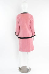 Vintage Chanel Boucle Jacket & Skirt Set on Mannequin Back at Recess LA