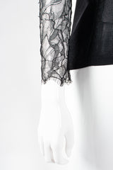 Vintage Chanel 2000T Chantilly Lace Sleeve Knit Cardigan on Mannequin sleeve at Recess Los Angeles