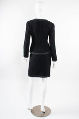 Vintage Chanel SS 1994 Runway Jelly Bow Bouclé Jacket & Skirt Set on Mannequin back @ Recess LA
