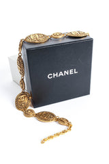 Vintage Chanel 1980's Crown CC Logo Coin Necklace with original box @ Recess LA