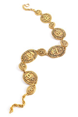 Vintage Chanel 1980's Crown CC Logo Coin Necklace Flat Front @ Recess LA