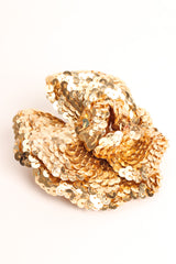 VIntage Chanel 1985 Gold Sequin Camellia Flower Pin front close @ Recess LA