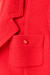 Vintage Chanel 1995A Metallic Wool Double Breasted Blazer chest pocket/light metallic sparkles @ Recess LA