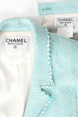 Vintage Chanel 1997P Micro Check Tweed Jacket & Skirt Set labels at Recess Los Angeles