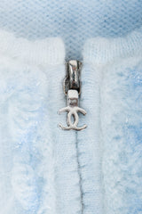 Vintage Chanel Ombré Cloud Cardigan Sweater CC zipper pull at Recess Los Angeles
