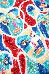 Recess Los Angeles Designer Consignment Vintage Chanson D'Amour Abstract Sequined Faces Dolman Tunic