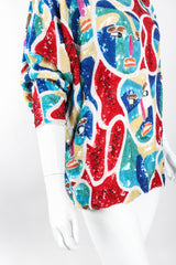 Recess Los Angeles Designer Consignment Vintage Chanson D'Amour Abstract Sequined Faces Dolman Tunic