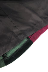 Vintage Char & Sher Suede & Velvet Patchwork Jacket reverse lining hem @ Recess LA