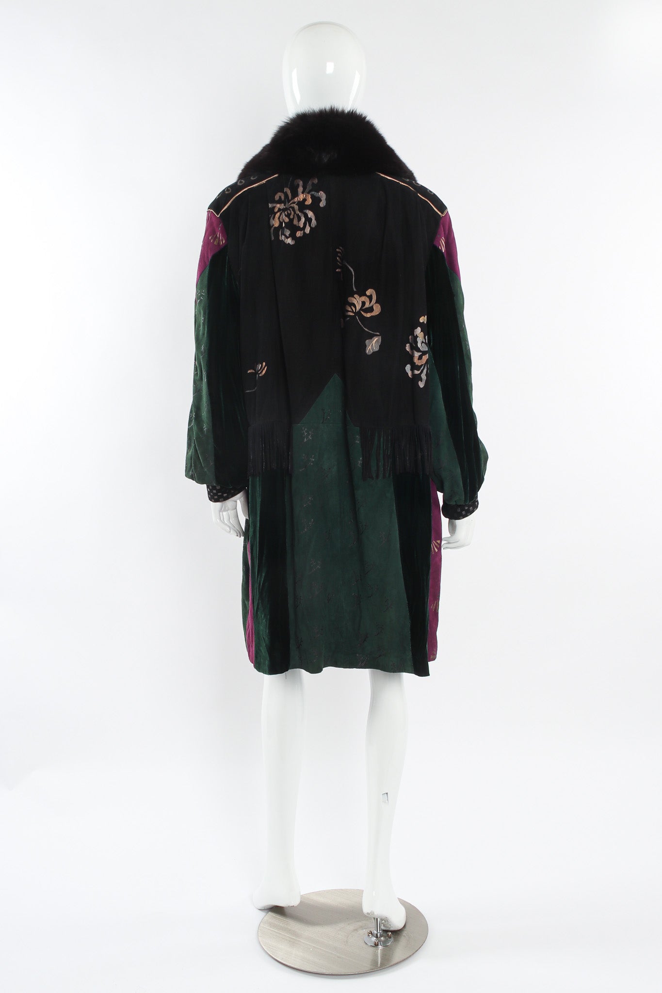 Vintage Char & Sher Suede & Velvet Patchwork Jacket mannequin back @ Recess LA