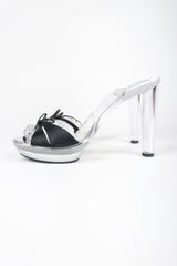 Recess Designer Consignment Vintage Charles Jourdan Clear Lucite Platform Mules Retro Pinup Los Angeles Resale