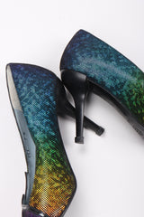 Recess Los Angeles Vintage Charles Jourdan Electric Rainbow Lamé Heels