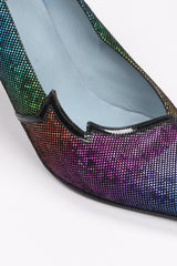 Recess Los Angeles Vintage Charles Jourdan Electric Holographic Holo Rainbow Lamé Heels