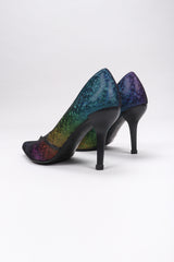 Recess Los Angeles Vintage Charles Jourdan Electric Rainbow Lamé Heels