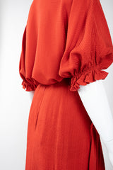 Recess Los Angeles Vintage Chloe Silk Seersucker Tie Top & Skirt Set