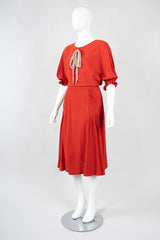 Recess Los Angeles Vintage Chloe Silk Seersucker Tie Top & Skirt Set