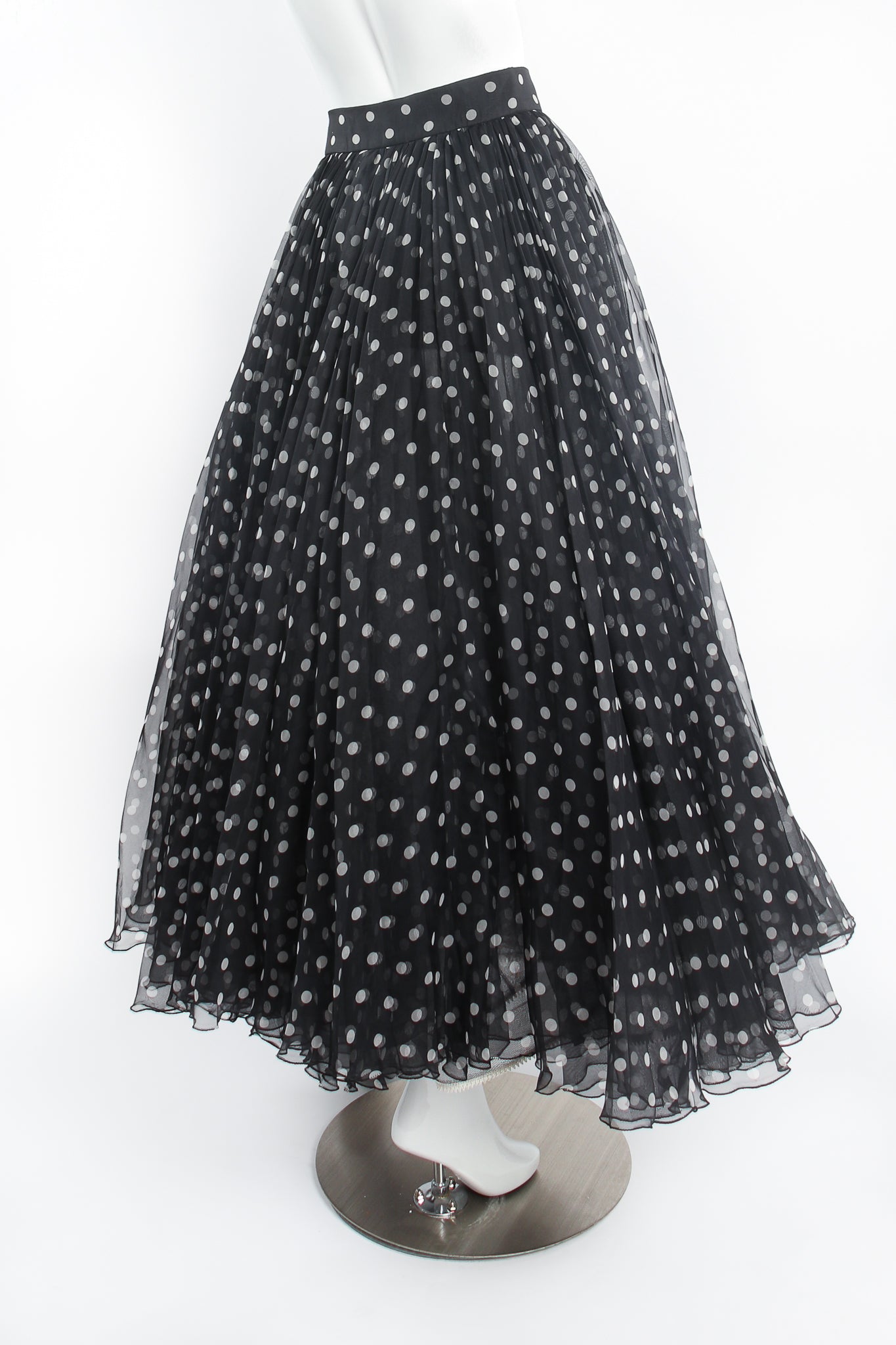 Vintage Christian Dior by Gianfranco Ferre Layered Organza Dot Skirt mannequin angle @ Recess LA