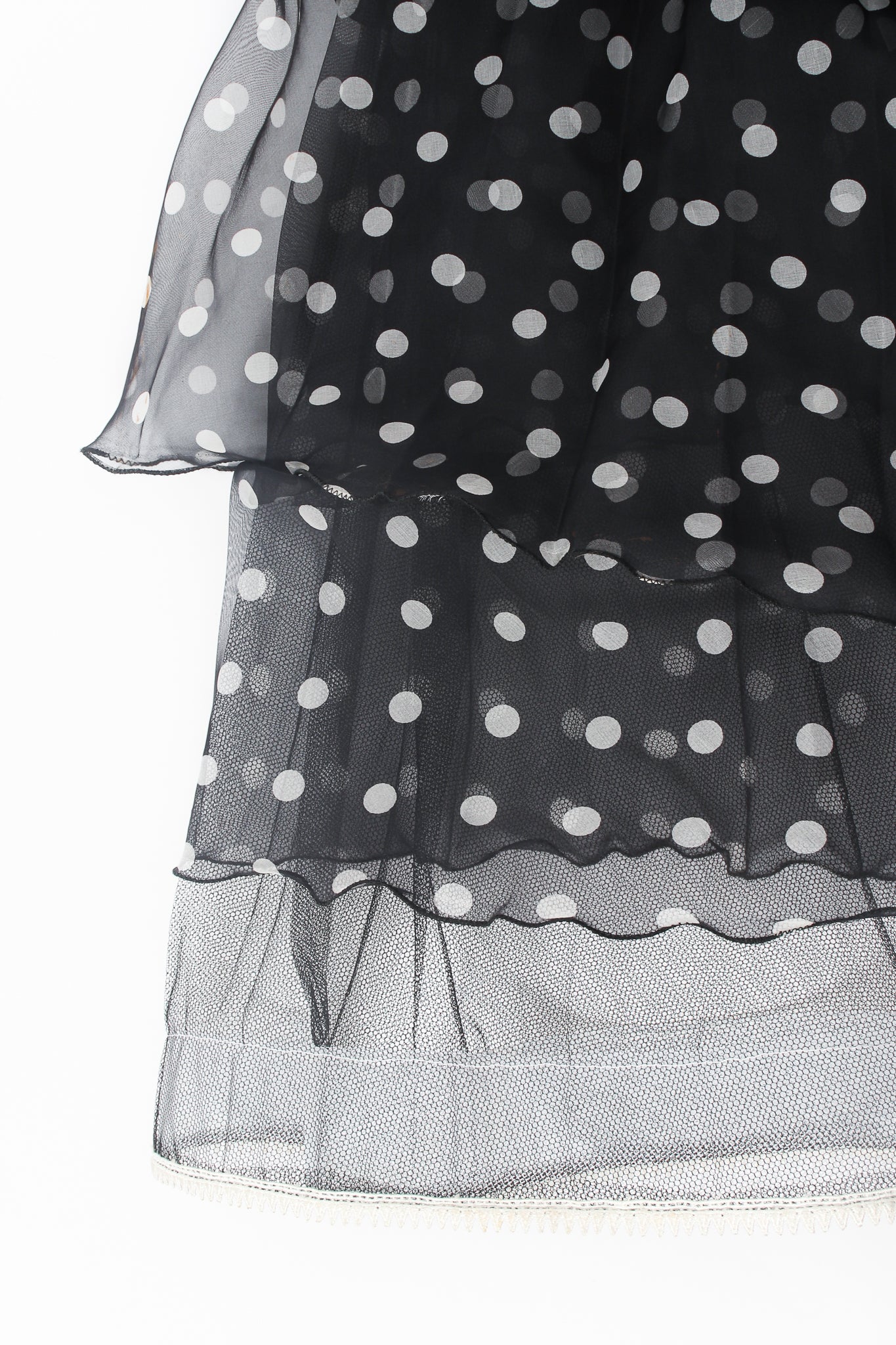 Vintage Christian Dior by Gianfranco Ferre Layered Organza Dot Skirt layer detail @ Recess LA