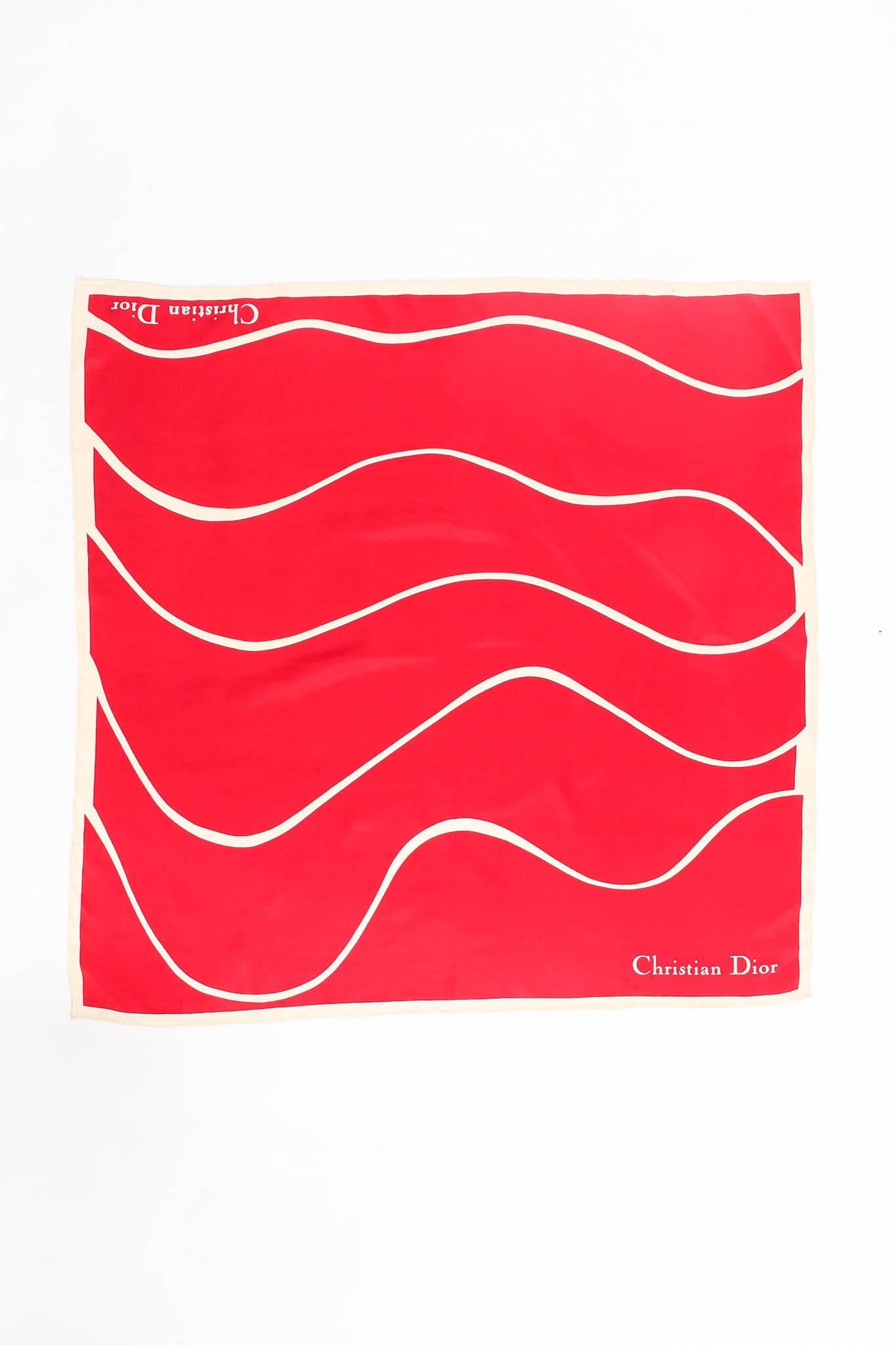 Vintage Christian Dior Abstract Swirl Stripe Scarf flat front @ Recess Los Angeles