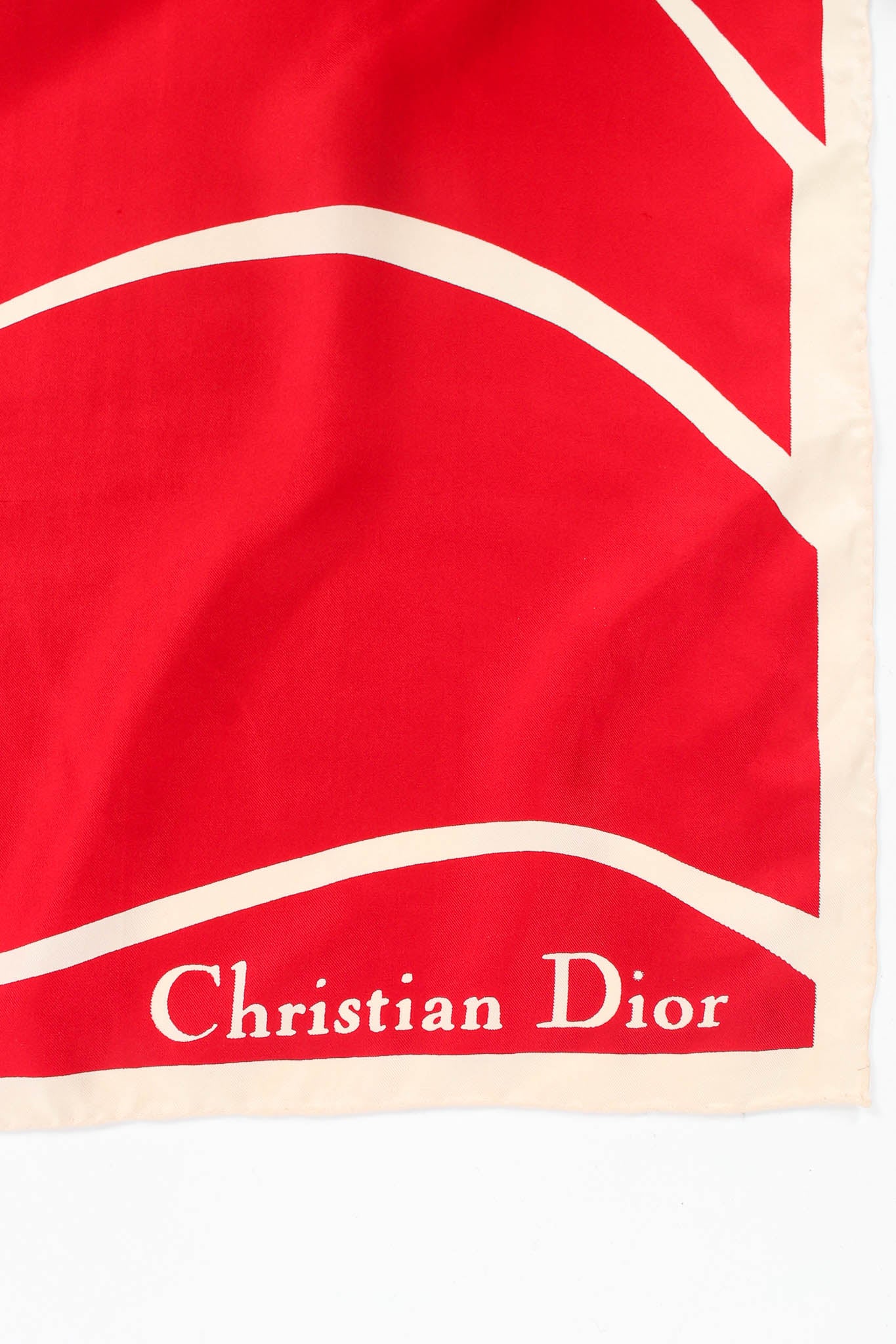 Vintage Christian Dior Abstract Swirl Stripe Scarf signed @ Recess Los Angeles
