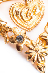 Vintage Christian Lacroix Floral Hearts of Gold Brooch crystal at Recess Los Angeles