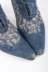 Recess Designer Consignment Vintage Christian Dior Tall Denim Monogram Boots Los Angeles Resale
