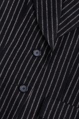 Recess Los Angeles Vintage Christian Dior Couture Jacket Skirt Set Navy Pinstripe Wool