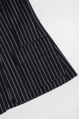 Recess Los Angeles Vintage Christian Dior Couture Jacket Skirt Set Navy Pinstripe Wool