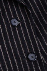 Recess Los Angeles Vintage Christian Dior Couture Jacket Skirt Set Navy Pinstripe Wool