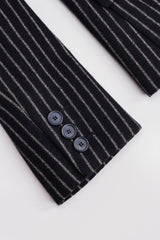 Recess Los Angeles Vintage Christian Dior Couture Jacket Skirt Set Navy Pinstripe Wool