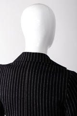 Recess Los Angeles Vintage Christian Dior Couture Jacket Skirt Set Navy Pinstripe Wool