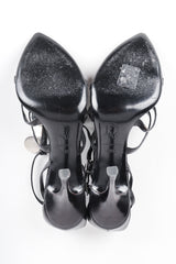 Recess Designer Consignment Vintage Christian Dior Strappy Monogram Logo Coin Heels Sandals Los Angeles Resale