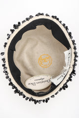 Recess Los Angeles Designer Consignment Vintage Christian Dior Beaded Beaver Fur Felt Puff Hat