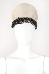 Recess Los Angeles Designer Consignment Vintage Christian Dior Beaded Beaver Fur Felt Puff Hat