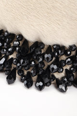 Recess Los Angeles Designer Consignment Vintage Christian Dior Beaded Beaver Fur Felt Puff Hat