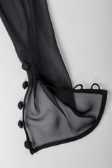 Vintage Christian Dior Numbered Couture LBD Sweetheart Illusion Dress, sleeve buttons